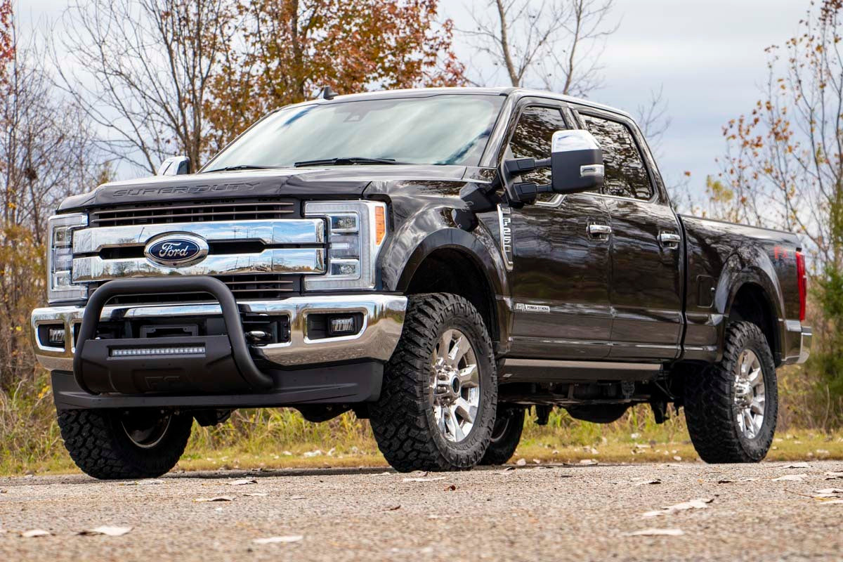Fits Ford F-250 Super Duty 2WD/4WD (2017-2022) Black LED Bull Bar; B-F2017