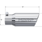 4" OD, Angle Rolled End Tip - T5155 - Exhaust Tips Car Part People
