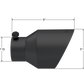 Tip; 5in OD Out; 3in ID; 8in Length; Angle Cut; Dual Wall; T304 T5187BLK