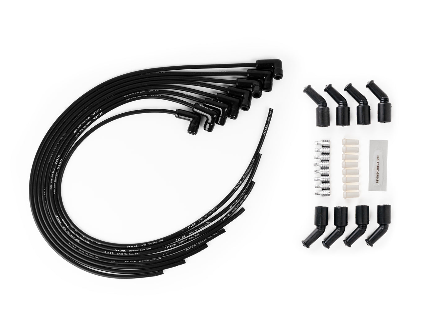 Spark Plug Wire Set Universal Silicone Spiro Pro 8mm 90? 350 ohm/ft 75061-B