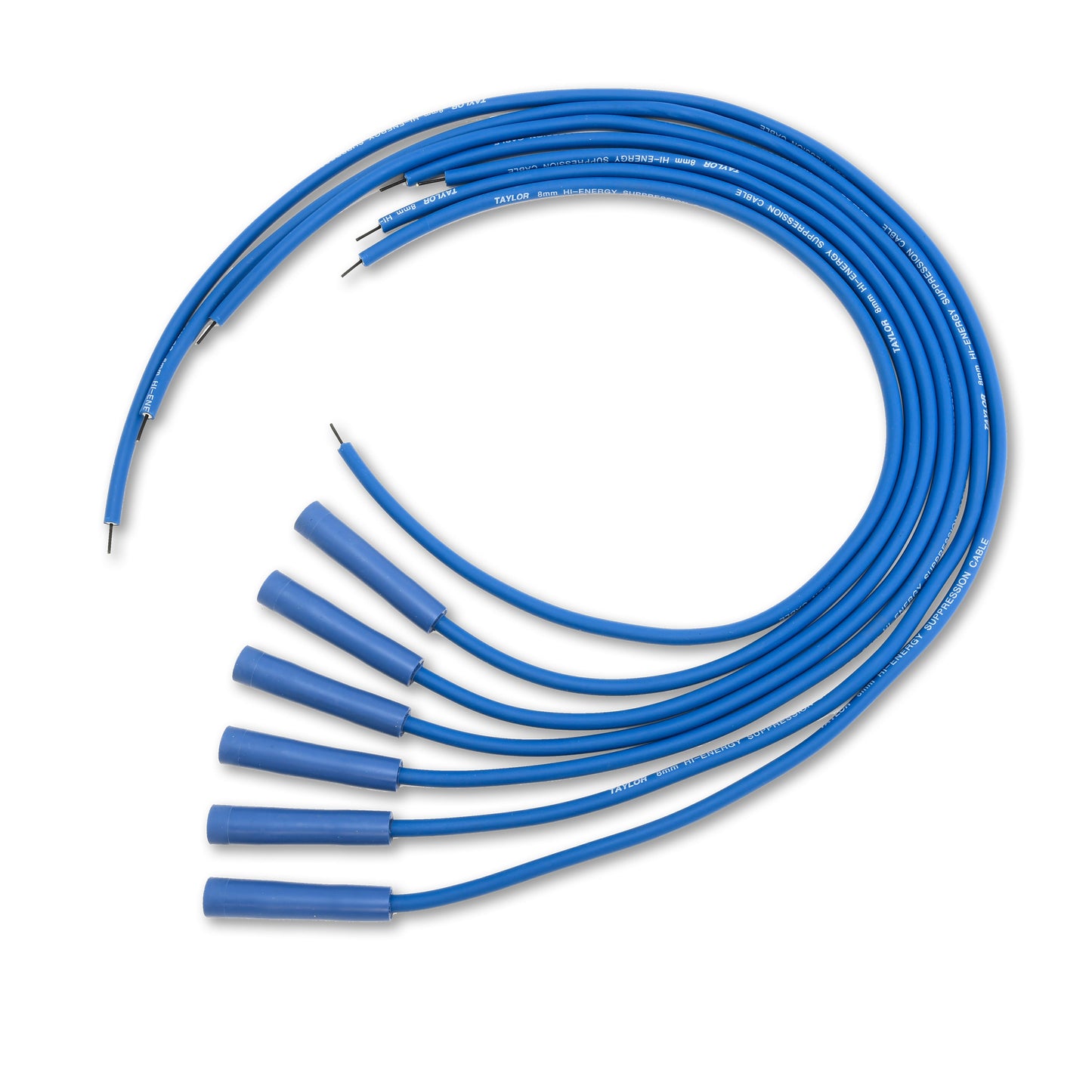 Spark Plug Wire Set Universal 8mm Silicone 180? 5000 ohm/ft Hi Energy Blue 60645
