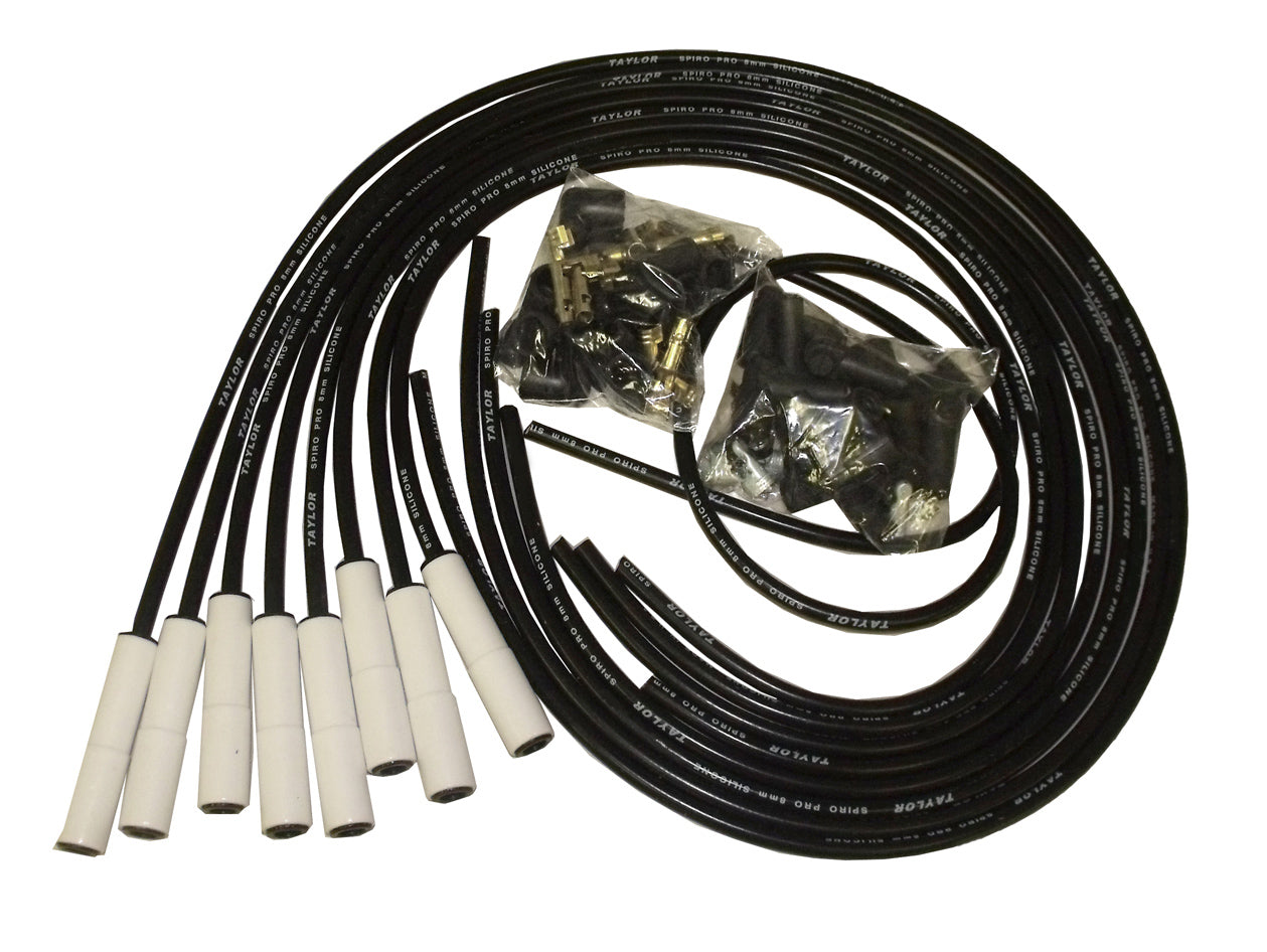 Spark Plug Wire Set Universal 8mm Stainless Steel Spiral Wound Suppression 75055