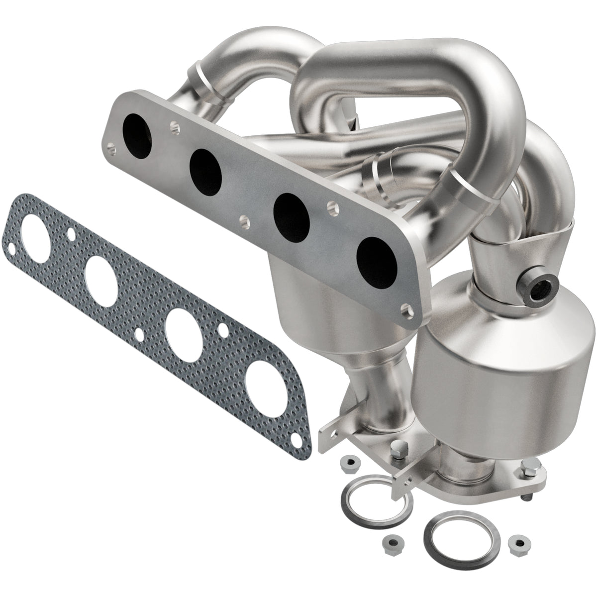 Catalytic Converter with Integrated Exhaust Manifold for HM Grade Federal / EPA Compliant Direct-Fit Manifold Catalytic