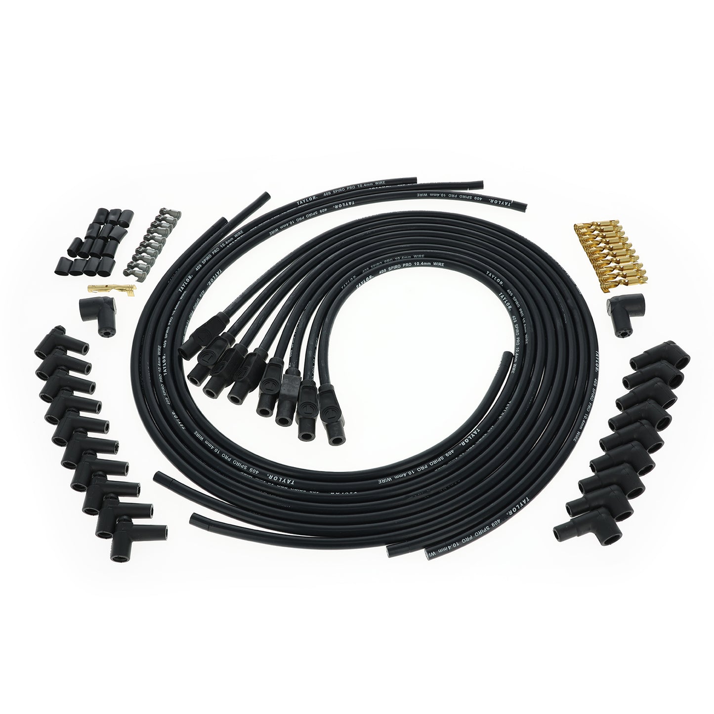 Spark Plug Wire Set Universal 10.4mm Silicone Spiro Pro 409 409 180? Black 79055