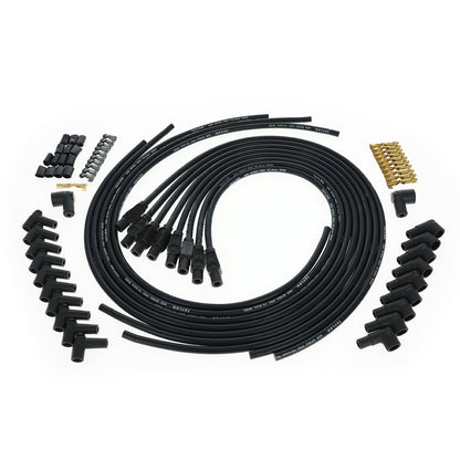 Spark Plug Wire Set Universal 10.4mm Silicone Spiro Pro 409 409 180? Black 79055