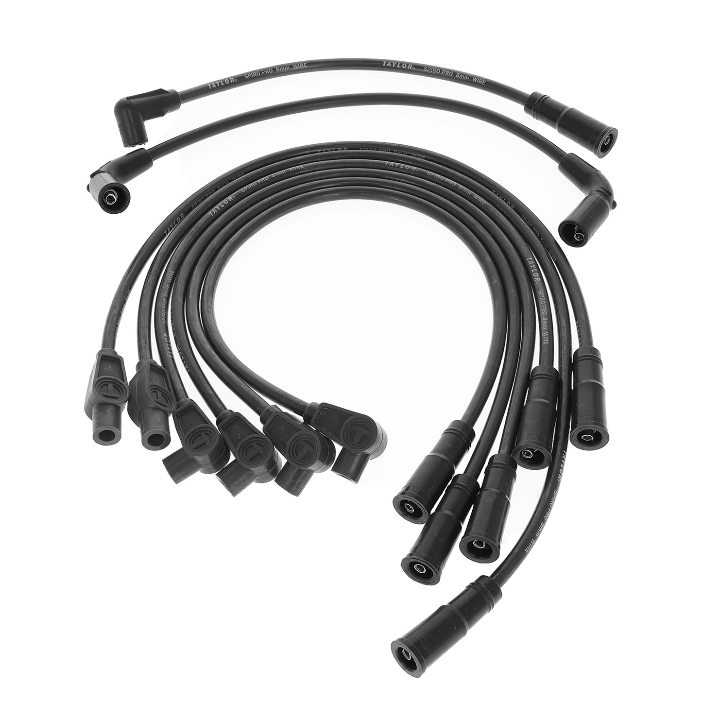 Spark Plug Wire Set Universal 8mm Silicone Spiro Pro 350 ohm/ft Black 74035