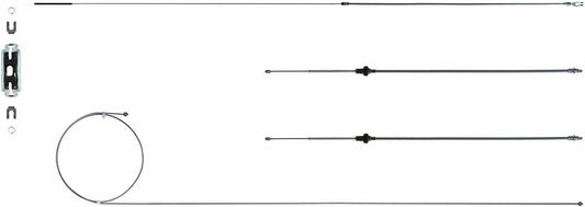 70-74 Cuda w/o Intermediate, E-Brake Cable Set Stainless; Fine Lines BCE03S - Brake Line and Hose Kit Car Part People