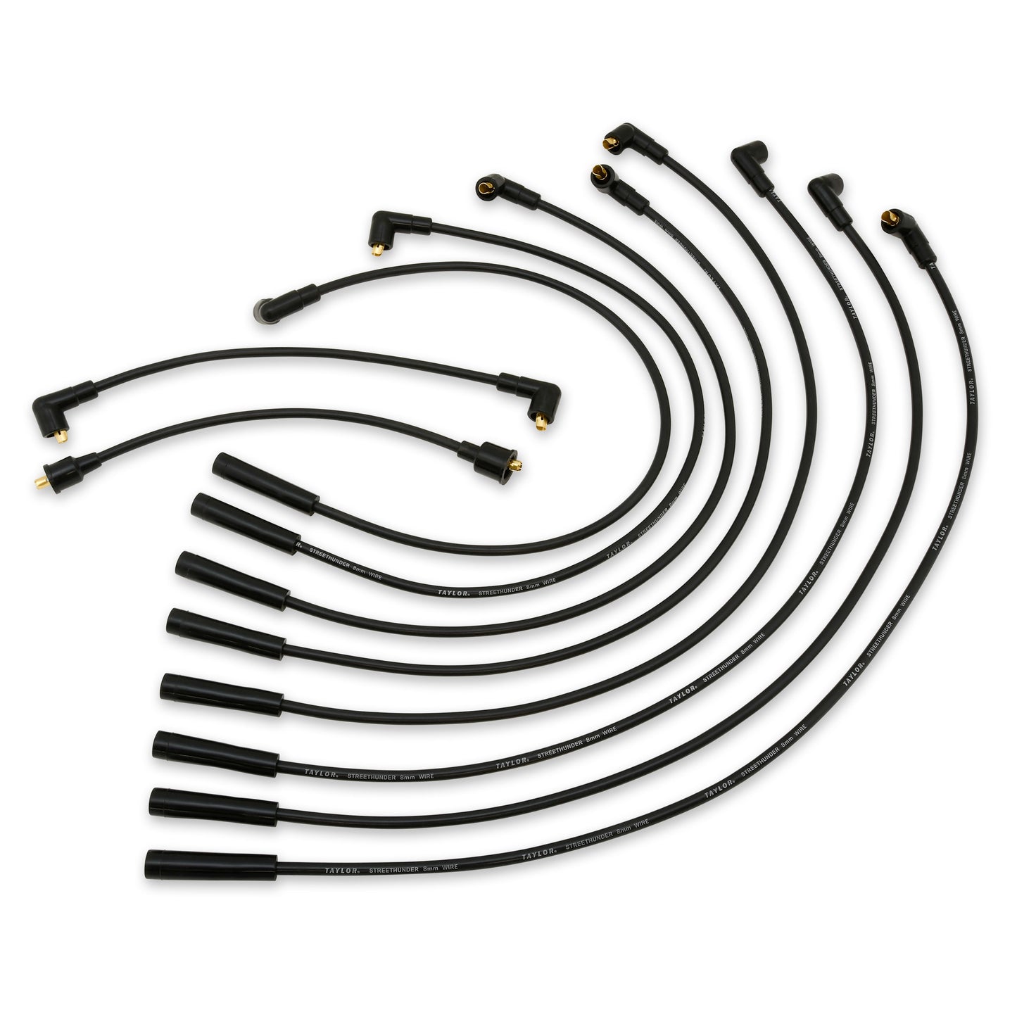 Spark Plug Wire Set Universal 8mm Silicone 500 ohm/ft Street Thunder Black 51052