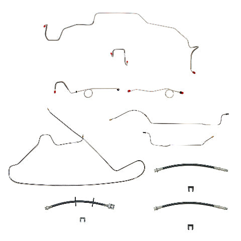 1967 Dodge Charger Complete Brake Line and Hose Kit Standard Drum Brakes BLH102OM