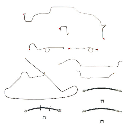 1967 Dodge Charger Complete Brake Line and Hose Kit Standard Drum Brakes BLH102SS