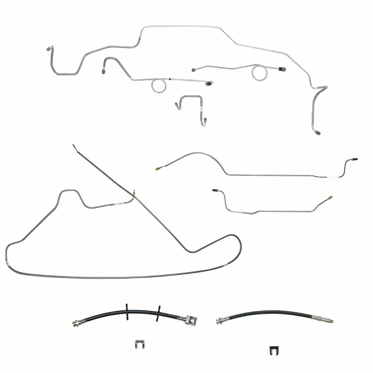 Complete Brake Line & Hose Kit For 68-69 Dodge Charger Mopar B-Body - BLH115OM - Brake Line and Hose Kit Car Part People