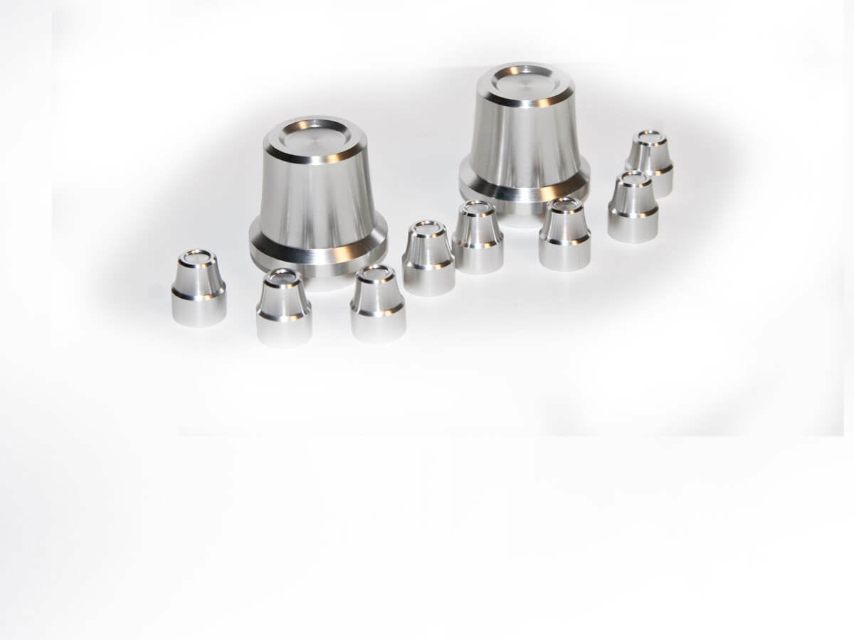 Billet Strut TowerCaps 10pc fits Ford Mustang Shelby 11-14 Drake BR3Z-7W13296-BL