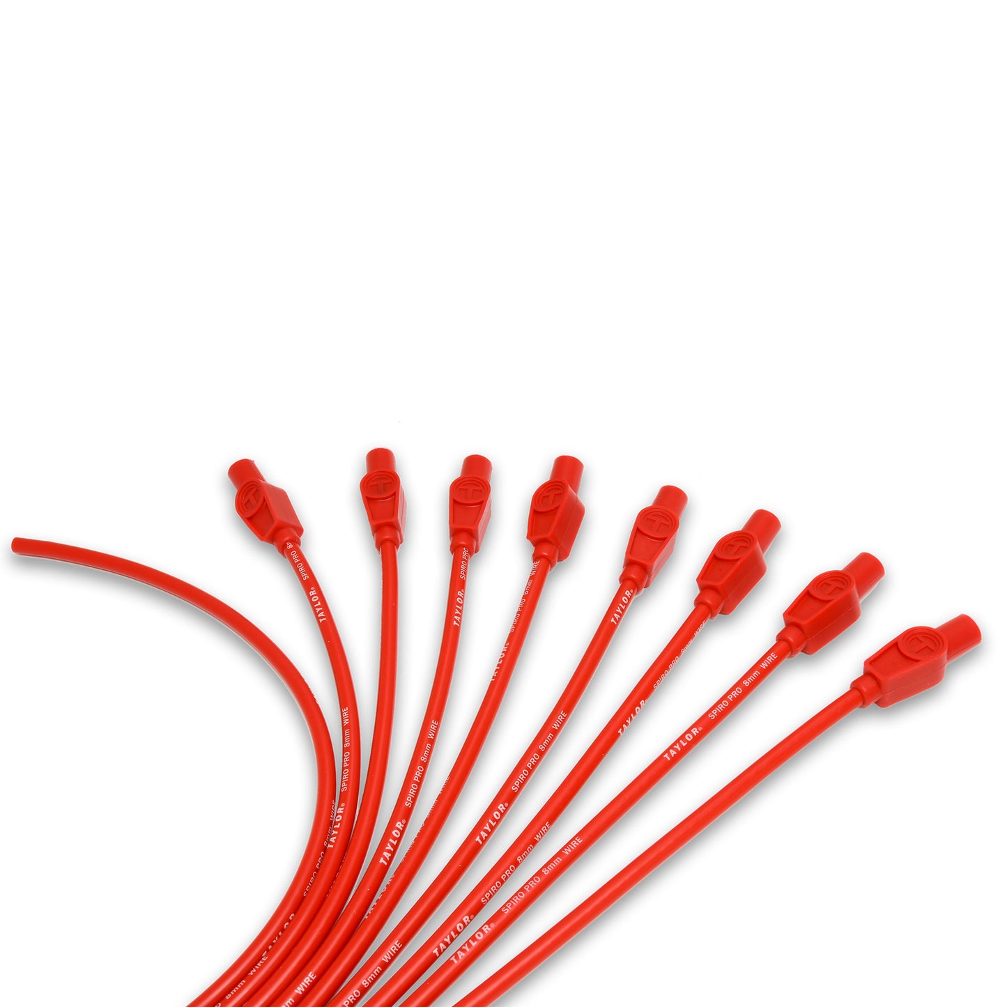 Spark Plug Wire Set Universal 8mm Silicone Spiro Pro 180? 350 ohm/ft Red 73255