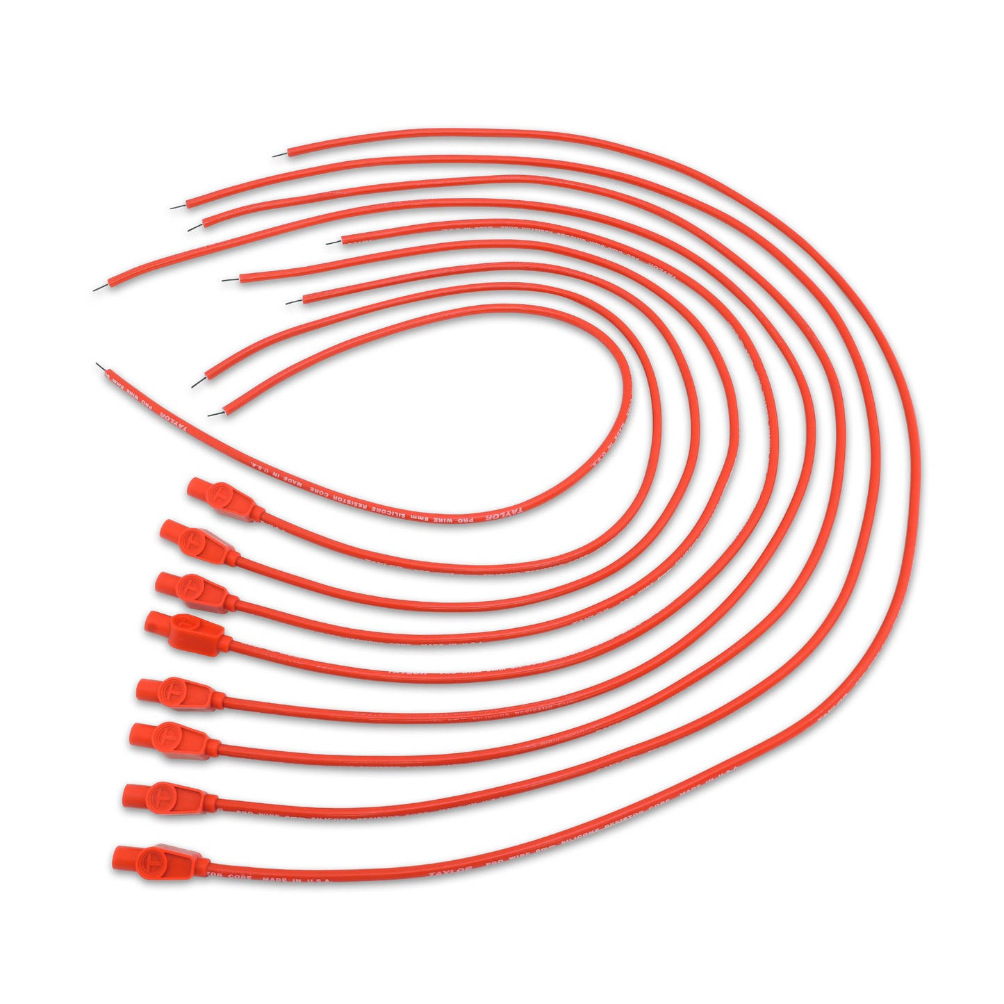 Spark Plug Wire Set Universal 8mm Silicone 180? 3500 ohm/ft Prowire Red 70255