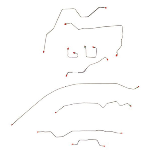 1995-2001 Jeep Cherokee Complete Brake Line Kit No ABS Stainless CBK0002SS