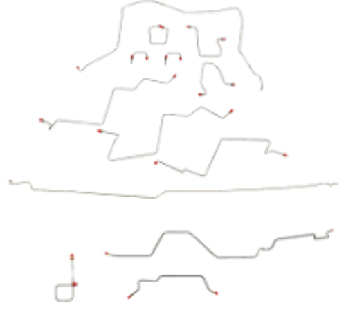 Fine Lines CBK0025SS - 98-01 Dodge Ram 2500 Brake Line Kit Ext Cab/Long 4x4 Bed Stainless Steel