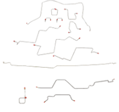 Fine Lines CBK0025SS - 98-01 Dodge Ram 2500 Brake Line Kit Ext Cab/Long 4x4 Bed Stainless Steel