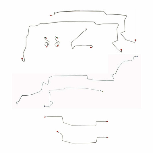 87-93 Ford Mustang Brake Line Kit V8 without Sub Frame Connectors - Complete Brake Line Kit Car Part People