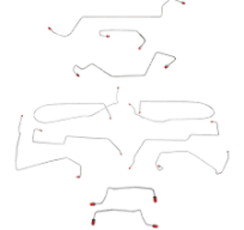 2000-2007 Ford Focus Complete Brake Line Kit No ABS Rear Drums CBK0209SS