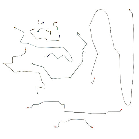Fits 94-95 Ram 1500, 2WD, AWABS, Reg / Long, Drum; Complete Brake Line-CBK0237OM