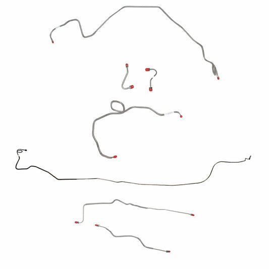 For 82-83 Camaro; 5.0L/8 cyl, Drum; Complete Brake Line Kit; Stainless-CBK0245SS