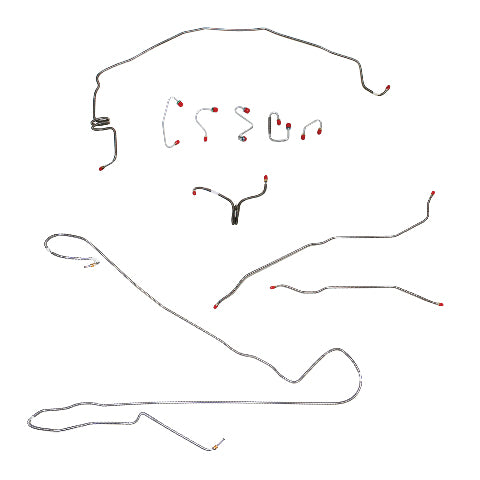Fits 70 Camaro, Power Disc, non-Armored Prop; Complete Brake Line Kit-CBK0254OM
