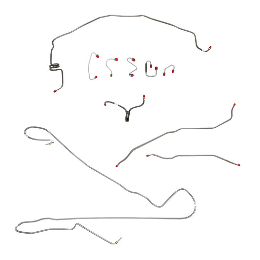 For 70 Camaro Power Disc non-Armored Prop Line Complete Brake Line Kit-CBK0254SS
