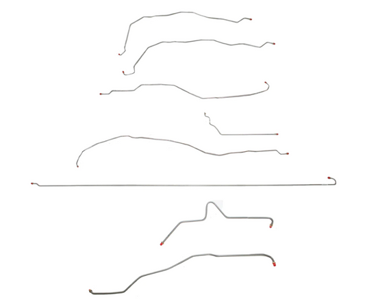 Fits 01-07 GM 2500HD 6.0 V8, Ext Cab/Long Bed; Complete Brake Line Kit-CBK0255OM