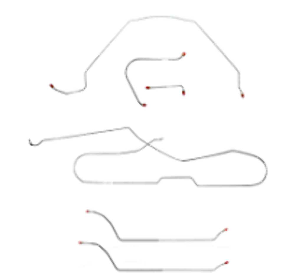 Fits 1964 Chevy Malibu Hardtop w/Manual Drum, Complete Brake Line Kit CBK0260SS