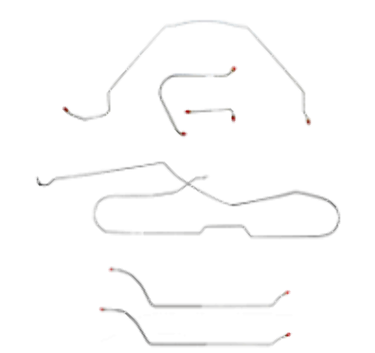 Fits 1964 Chevy Malibu Hardtop w/Manual Drum, Complete Brake Line Kit CBK0260SS