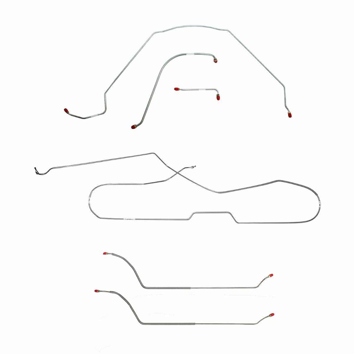 Fits 1964 Chevy Malibu Hardtop w/ Power Drum, Complete Brake Line Kit CBK0263SS