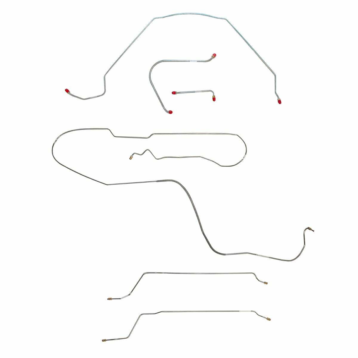Fits 1965 Chevy Malibu Hardtop w/Manual Drum, Complete Brake Line Kit CBK0266SS - Complete Brake Line Kit Car Part People