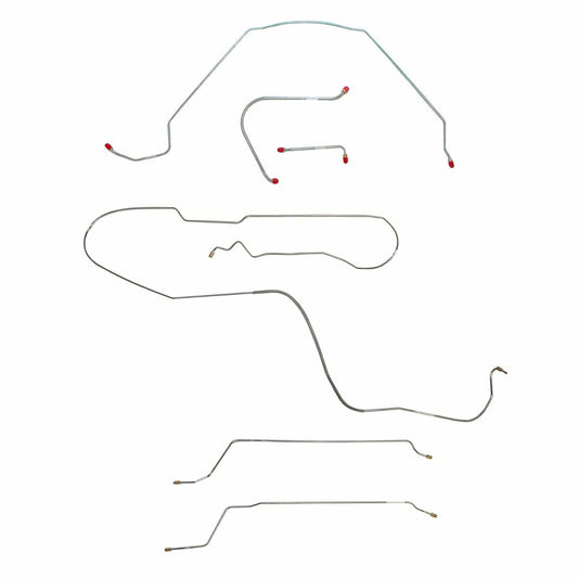 Fits 1965 Chevy Malibu Hardtop w/Manual Drum, Complete Brake Line Kit CBK0266SS - Complete Brake Line Kit Car Part People