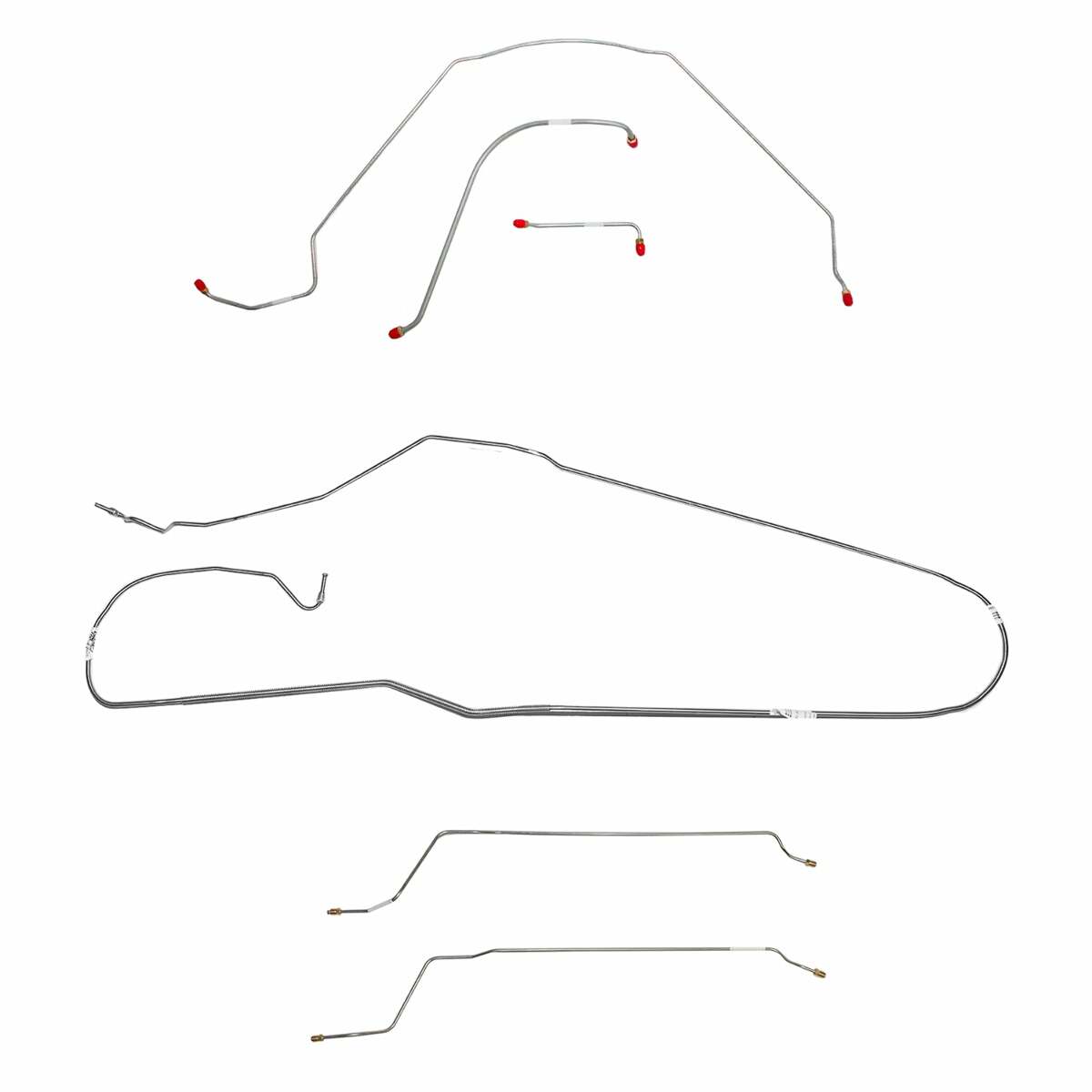 Fits 1966 Chevy Malibu Convertible w/ Power Drum, Complete Brake Line CBK0268SS - Complete Brake Line Kit Car Part People