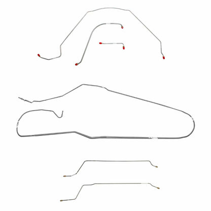 Fits 1966 Chevy Malibu Convertible w/ Power Drum, Complete Brake Line CBK0268SS - Complete Brake Line Kit Car Part People