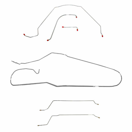 Fits 1966 Chevy Malibu Convertible w/ Power Drum, Complete Brake Line CBK0268SS - Complete Brake Line Kit Car Part People