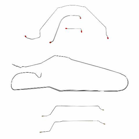 Fits 1966 Chevy Malibu Convertible w/ Power Drum, Complete Brake Line CBK0268SS