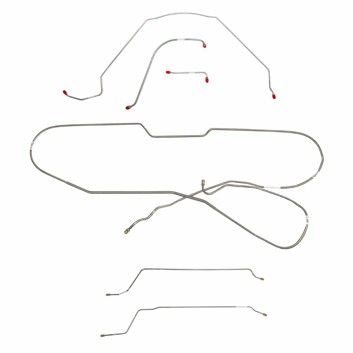 Fits 1966 Chevy Malibu Hardtop w/ Power Drum, Complete Brake Line Kit CBK0269SS - Complete Brake Line Kit Car Part People