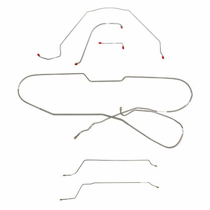 Fits 1966 Chevy Malibu Hardtop w/ Power Drum, Complete Brake Line Kit CBK0269SS - Complete Brake Line Kit Car Part People