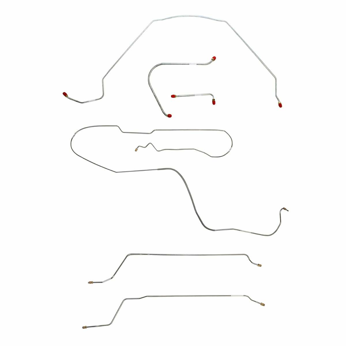 Fits 1965 Chevy Malibu Hardtop w/ Manual Drum, Complete Brake Line Kit CBK0271SS - Complete Brake Line Kit Car Part People