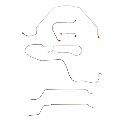 Fits 1965 Chevy Malibu Hardtop w/ Manual Drum, Complete Brake Line Kit CBK0271SS - Complete Brake Line Kit Car Part People