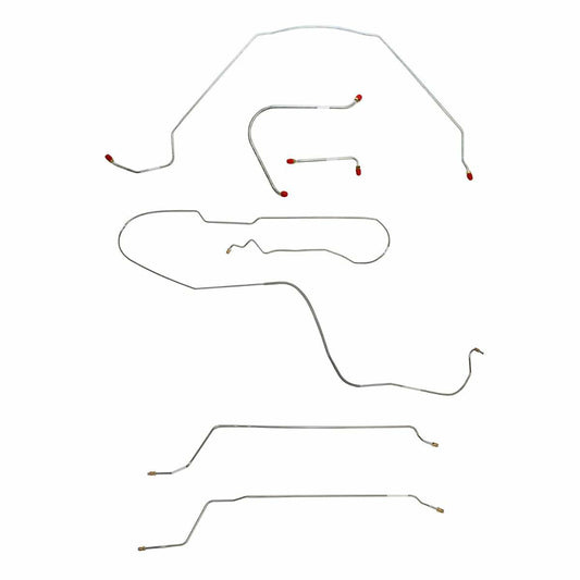 Fits 1965 Chevy Malibu Hardtop w/ Manual Drum, Complete Brake Line Kit CBK0271SS - Complete Brake Line Kit Car Part People