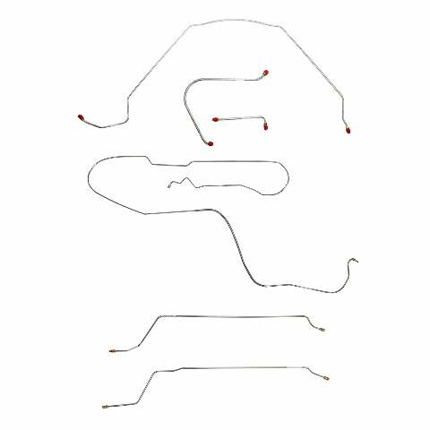 Fits 1965 Chevy Malibu Hardtop w/ Manual Drum, Complete Brake Line Kit CBK0271SS