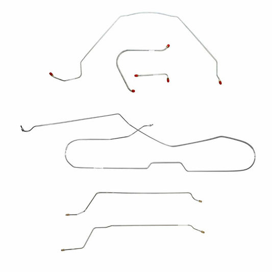 Fits 1965 Chevy Malibu Convertible w/ Manual Drum, Complete Brake Line CBK0272SS - Complete Brake Line Kit Car Part People