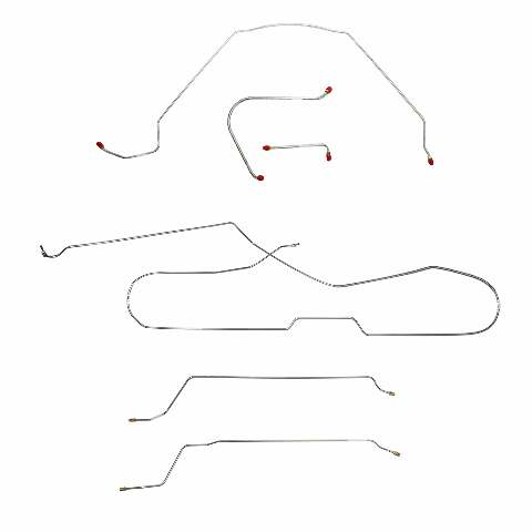 Fits 1965 Chevy Malibu Convertible w/ Manual Drum, Complete Brake Line CBK0272SS