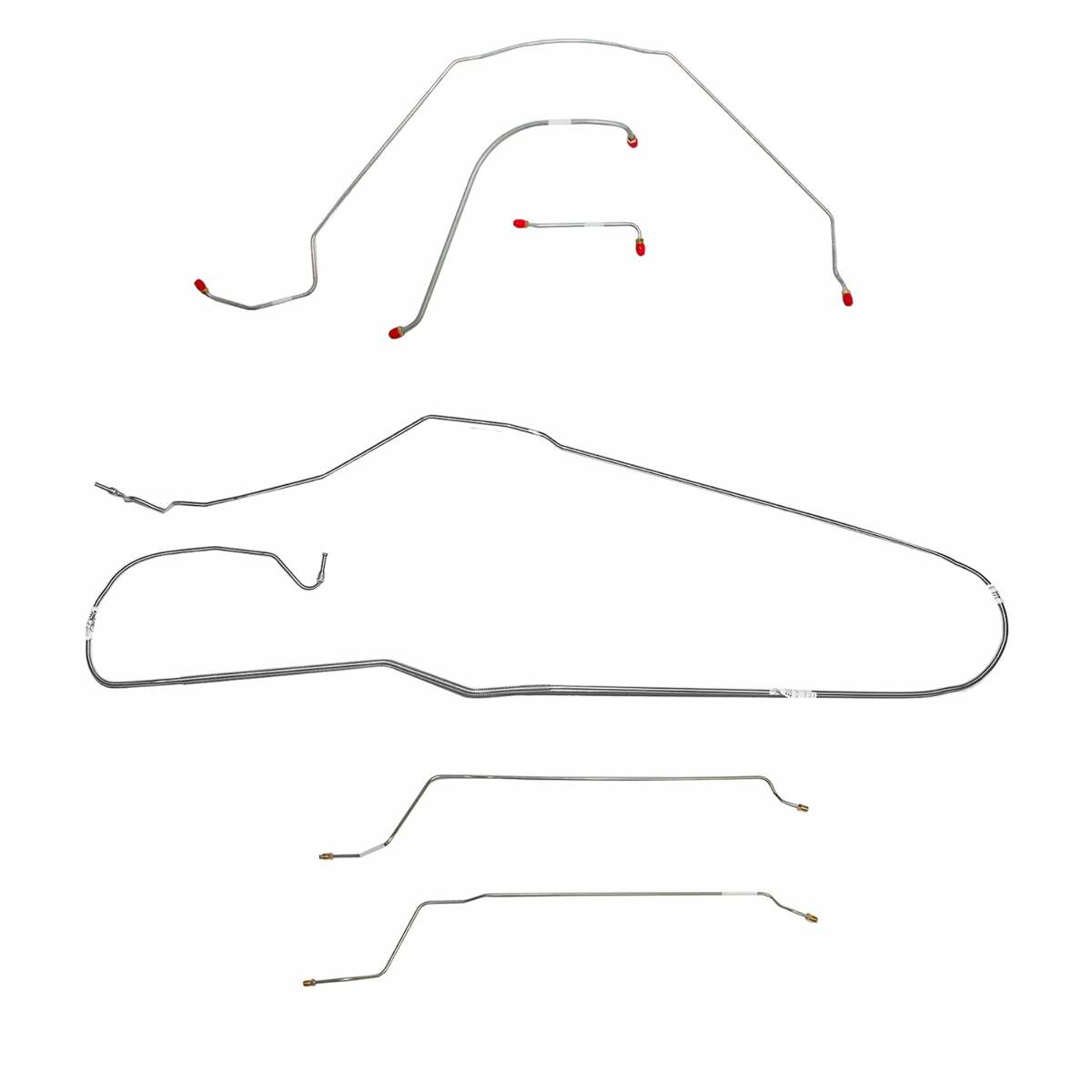 Fits 1966 Chevy Malibu Convertible w/ Power Drum, Complete Brake Line CBK0274SS - Complete Brake Line Kit Car Part People
