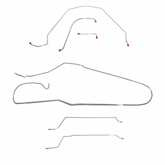 Fits 1966 Chevy Malibu Convertible w/ Power Drum, Complete Brake Line CBK0274SS - Complete Brake Line Kit Car Part People
