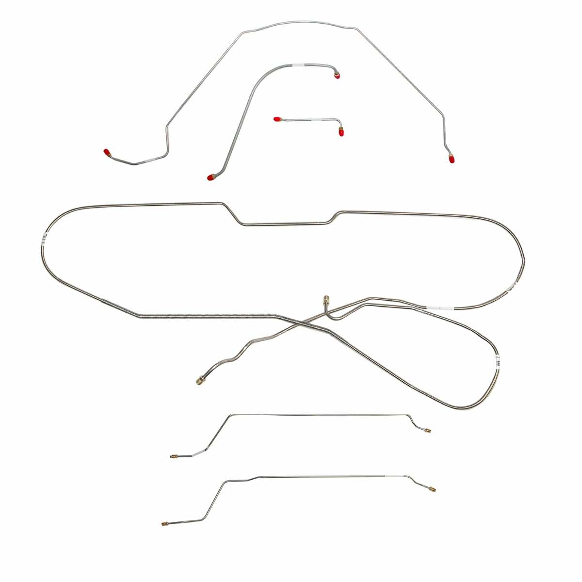 Fits 1966 Chevy Malibu Hardtop w/ Power Drum, Complete Brake Line Kit CBK0275SS
