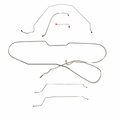 Fits 1966 Chevy Malibu Hardtop w/ Power Drum, Complete Brake Line Kit CBK0275SS