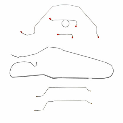 Fits 1966 Chevy Malibu Convertible w/ Manual Drum, Complete Brake Line CBK0277SS - Complete Brake Line Kit Car Part People